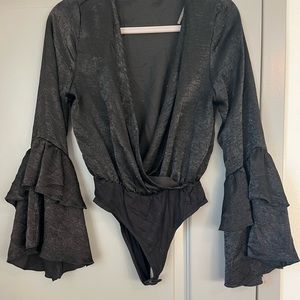 Flare sleeved bodysuit